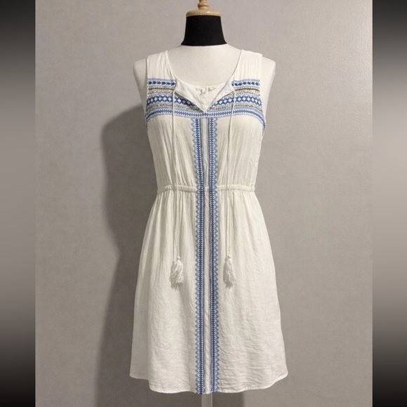 Kenji Dresses & Skirts - Kenji Women’s Boho Sleeveless Embroidered Beaded Fair Isle Sheath Dress Aztec